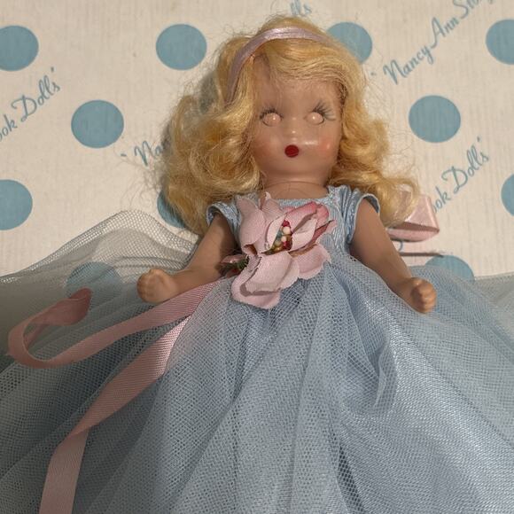 Vintage Nancy Ann Storybook Doll #155 Cinderella Went To The Ball Blue Dress HTF - Picture 9 of 12